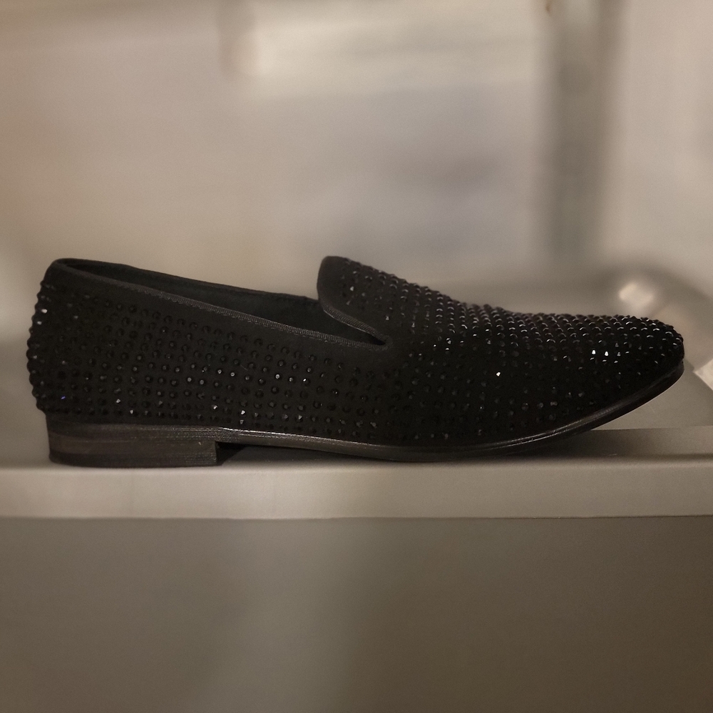 Men's Steve Madden Caviarr Black Stud Loafer Slip-Ons Retails $130+ Size 12